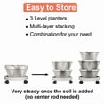 thumbnail image 6 of Whole Sale Deals 3-Tier Stackable Vertical Garden Planter with Wheels - Indoor/Outdoor Herb & Vegetable Planter for Strawberries, Flowers, Succulents (Space Saving Design), Agreeable Gray, 6 of 9