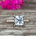 thumbnail image 3 of Blue Aquamqrine Engagement Ring-Solid 10k Rose Gold 1.50 Carat Cushion Cut Art Deco Design, 3 of 5