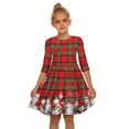 thumbnail image 1 of Christmas Parent-child Dress Round Neck Knee-length Checked/Starry Sky/Snowflake Printed Skirt, 1 of 2
