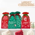 thumbnail image 4 of Wrapables Non-Woven Christmas Holiday Drawstring Gift Bags for Party Favors, Goodie Bag, Treats, Gift Wrap, Parties (Set of 8), Red & Green, 4 of 7
