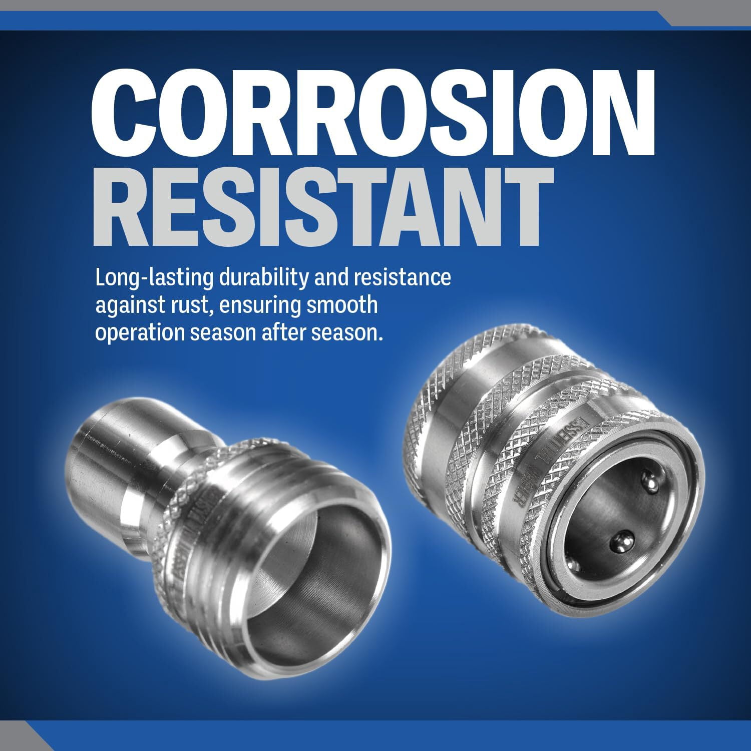 Garden Hose ¾” Stainless Steel Quick Connect Fittings Plug  Coupler Set