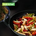 thumbnail image 4 of NutriChef Pre Seasoned Cooking Wok Cast Iron Stir Fry Pan with Wooden Lid, Black, 4 of 6