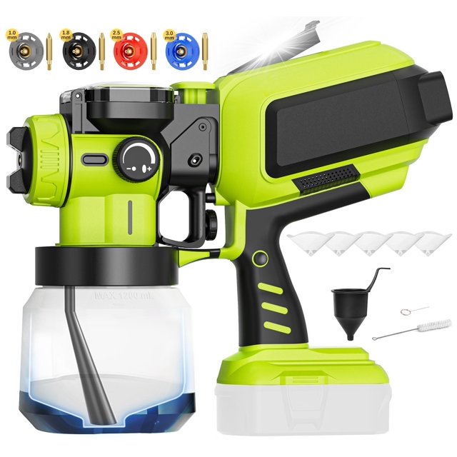Pulverizador de pintura TAIRDA automático HVLP inalámbrico con LED de 18 V Ryobi
