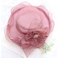 thumbnail image 4 of Women’s Organza Derby Tea Party Wedding Fascinator Hat Anti Wide Brim Sun Hats, 4 of 5