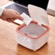 thumbnail image 1 of Cubo de basura redondo de plástico de gran capacidad (6 L) | Papelera reforzada para baño y salón | Colores: naranja, gris y azul | Diseño que ahorra espacio, 1 of 7