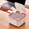 Cubo de basura redondo de plástico de gran capacidad (6 L) | Papelera reforzada para baño y salón | Colores: naranja, gris y azul | Diseño que ahorra espacio