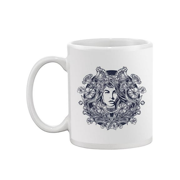 Woman With Flowers. Mug  -Image by Shutterstock,