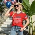 thumbnail image 5 of Fabrcox 1776-2026 250 Th Anniversary of USA Shirt Flag Print V Neck T Shirts for Women Short Sleeve Independence Day Freedom Patriotic 4th of July Shirts for Women Red S, 5 of 6