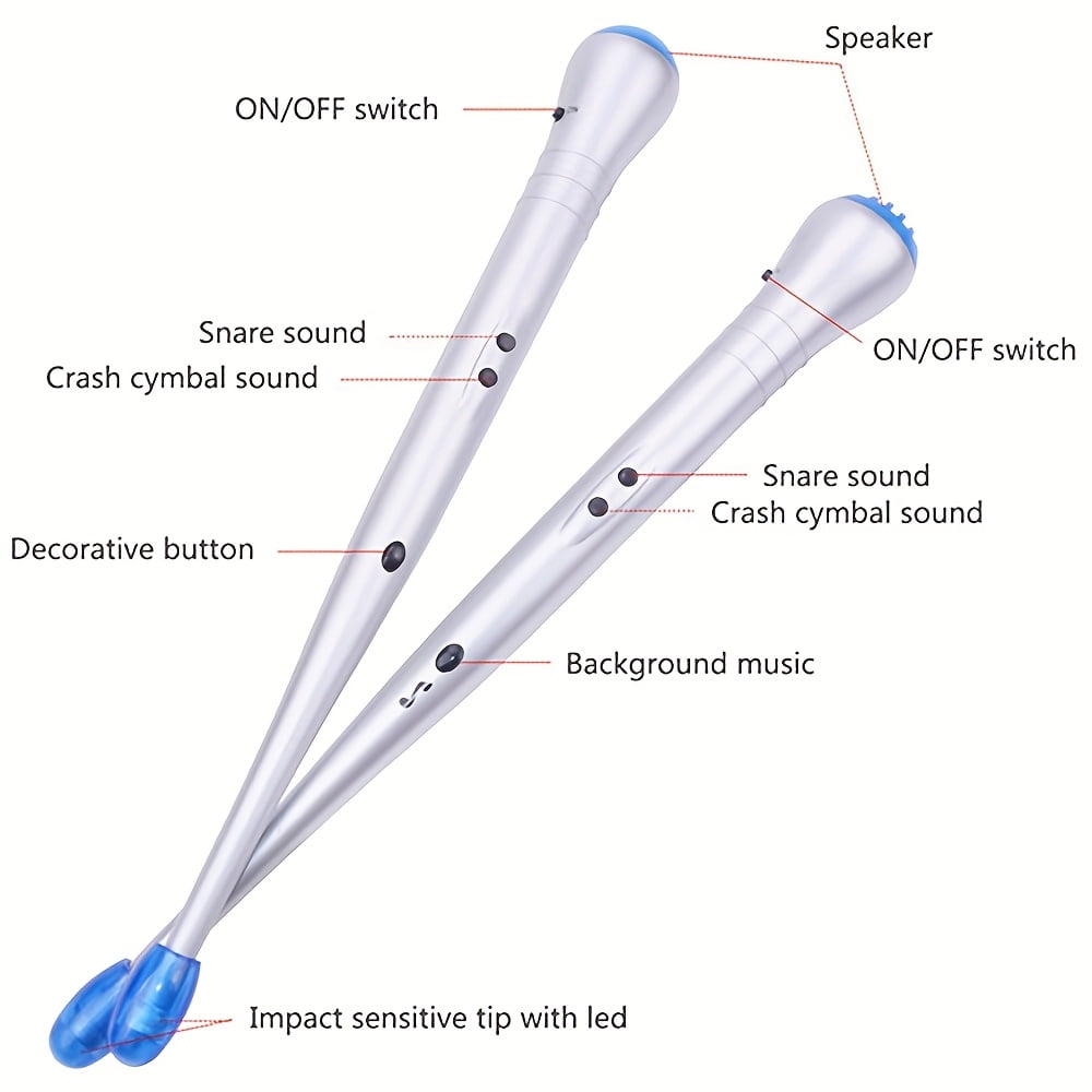 Electronic induction rhythm music drumsticks, air percussion drumsticks, drum set practice music products, Easter Halloween Christmas New Year holiday promotional gifts (not the sound of the drum)