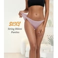 thumbnail image 4 of ANLIQI Modal String Bikini Underwear for Women, Sexy Low Waisted Bikini Panties Stretch Briefs 3/6 Pack(6C,XL), 4 of 7