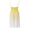 thumbnail image 3 of Wycnly Sundresses for Women Sleeveless V-Neck Gradient Print Knee-Length Dresses Beach Vacation Flowy Swing Spaghetti Strap Summer Dress Yellow Up to 65% off, 3 of 4
