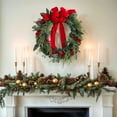 thumbnail image 2 of 18 Inch Christmas Wreaths for Front Door with Red Velvet Bow adn Berry, Artificial Norfolk Pine Greenery Christmas Wreath Decorations for Wall Window Home Indoor Outdoor Winter Holiday, 2 of 9