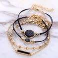 thumbnail image 3 of Boho Round Marble Charm Bracelet Set For Women Geometric Black String Rope Chain Bangle Female Bohemian Jewelry Gift, 3 of 6