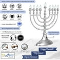 thumbnail image 4 of Aviv Judaica Traditional Hanukkah LED Electric Menorah Powered by Battery or USB Chanukiah - 4' Micro USB Cable Included Electronic Chanukah Candles Minorah Lighted Hanukah Decorations (Matte Silver), 4 of 5