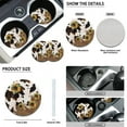 thumbnail image 5 of Renewold Sunflower Leopard Cow Print Car Seat Cover Full Set 11 PCS, with Steering Wheel Cover Seat Belt Pads, Breathable Seat Protector, Coaster Car Keyring Universal Fit Most Cars SUV Truck Van, 5 of 7