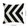 thumbnail image 3 of 18x18 Inch Outdoor Waterproof Pillow Covers - Striped Decorative Throw Pillow Cases - Modern Farmhouse Polyester Cushion Covers for Patio, Garden, Balcony Furniture - Black & White Stripes, 3 of 4