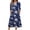 Dark Blue, variant on Wutalume Dresses for Women 2026 Crewneck - 3/4 Sleeve Casual Flowy A-Line Midi with Pockets Boho Vintage, Beach Vacation ,Green M