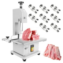 LINJI  Stainless Steel Meat Cutting Machine ,  1000W Commercial Electric Bandsaw,  with 19 x 14 Inch Work bench and 8 Included Blades