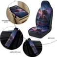 thumbnail image 6 of Xoenoiee Galaxy Bear Print Car Seat Covers Full Set for Women Waterproof Car Seat Belt Cover, Center Console Cover, PU Leather Car Accessories 5 Pack, 6 of 7