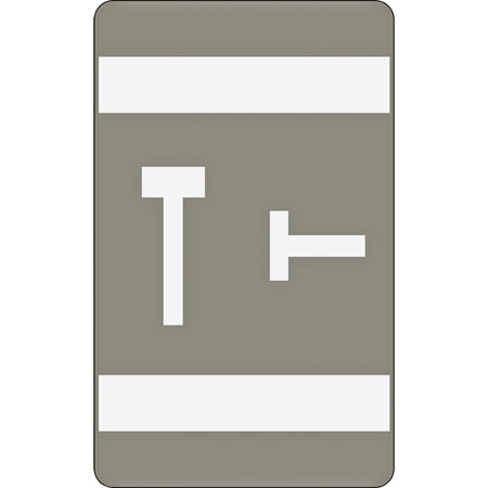 "Alphaz Color-Coded Second Letter Alphabetical Labels, T, 1 X 1.63, Gray, 10/sheet, 10 Sheets/pack | Bundle of 5 Packs"