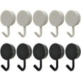 thumbnail image 1 of Paquete de 10 ganchos adhesivos para cocina y baño – Ganchos adhesivos de color para paredes sin daños, ganchos impermeables para cocina y baño (blanco+negro), 1 of 5