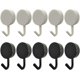 thumbnail image 1 of Paquete de 10 ganchos adhesivos para cocina y baño - Ganchos adhesivos de colores para paredes sin daños, ganchos impermeables para cocina y baño (blanco + negro) JAMW Sencillez, 1 of 5