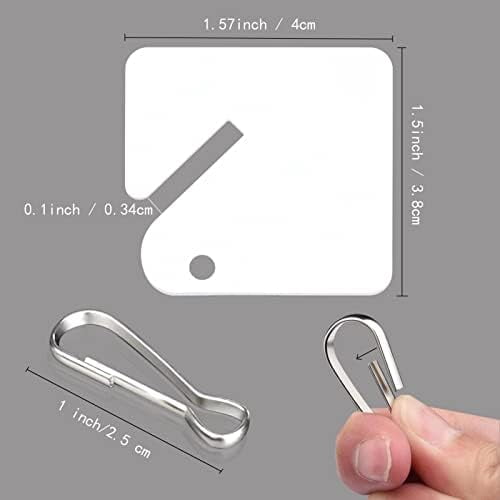 Tekola 100 Pcs Key Tags White Plastic Hanging Tags with Metal Snap Hooks, Tags for Slotted Key Cabinets Boxes Lockers Sturdy Frosted Item Identifiers for Home Office and Garage
