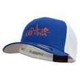 thumbnail image 2 of Bright Las Vegas Skyline Embroidered Flexfit Mesh Cotton Twill Trucker 2 Tone Cap - Royal White OSFM, 2 of 5