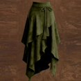 thumbnail image 3 of Aellinatey Fringe Detail Elegant Skirt Women High Waist Knee Length With Asymmetrically Hems, 3 of 8