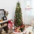 thumbnail image 3 of Gymax 6FT Hinged Pre-lit Christmas Slim Pencil Tree w/ 10 Lighting Modes & 648 Tips, 3 of 10