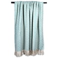 thumbnail image 4 of Contemporary Home Living Aqua Blue and White Diamond Knitted Fringed Throw Blanket 50" x 60", 4 of 6