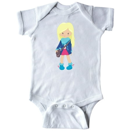 

Inktastic Fashion Girl Blonde Hair Blue Jacket Blue Boots Gift Baby Girl Bodysuit