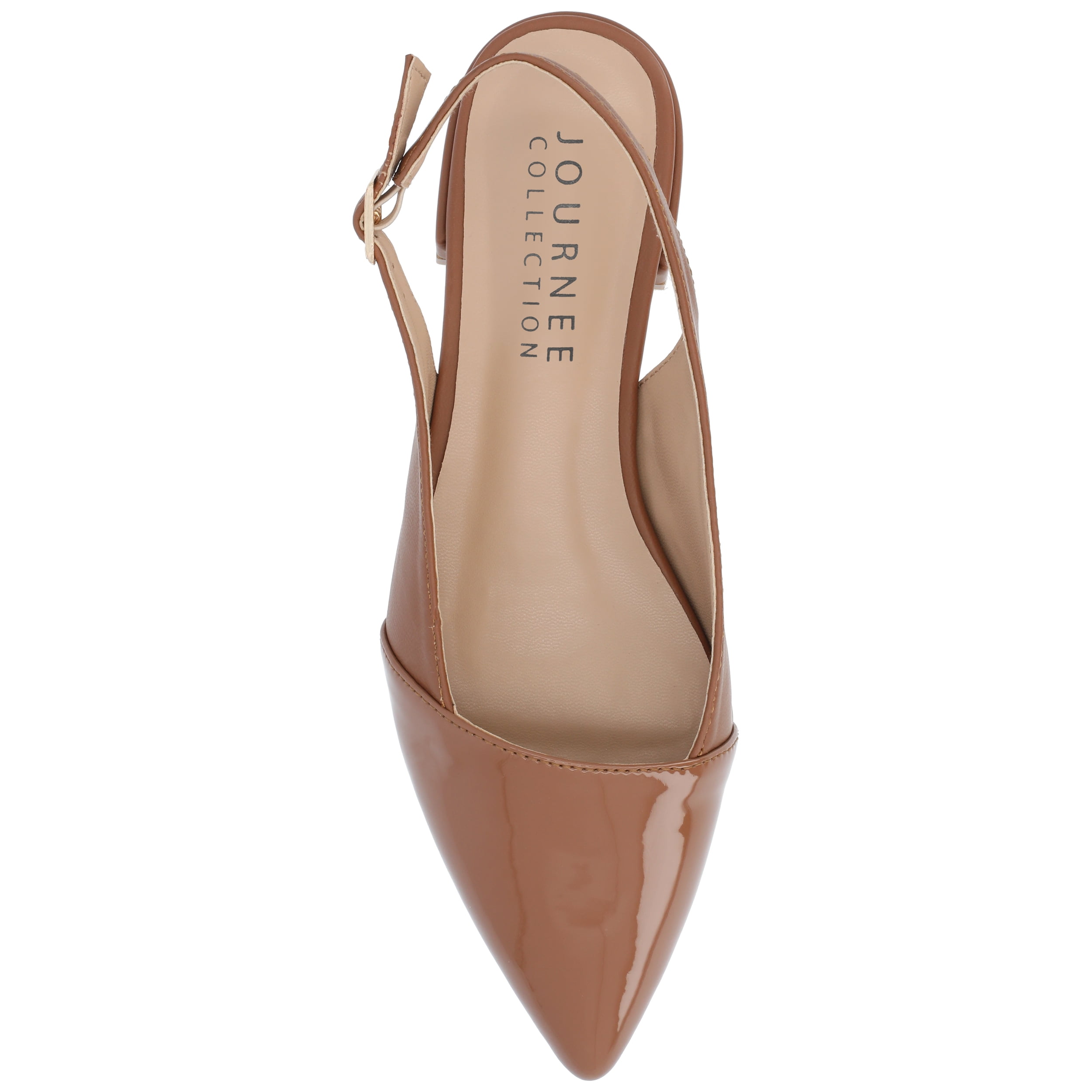 Journee Womens Bertie Sling Back Two Tone Pointed Toe Flats