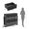thumbnail image 5 of LGHM 3 Piece Bedroom Dresser and Nightstand Set, Fluted 8 Drawer Double Dresser, 2 Pcs Bed Side Tables End Table with LED Lights for Living Room, Black, 5 of 13