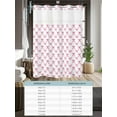 thumbnail image 6 of No Hook Cloth Fabric Shower Curtain with Snap in Liner, Cute Pink Bow Waterproof Shower Curtains Set with See Through Top Window, White Sweet Modern Watercolor Bath Curtains Shower 36"x72", 6 of 6