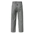 thumbnail image 3 of Men's Pajama Bottoms Plaid Soft Lounge Pants with Pockets Relaxed Fit Drawstring Home Pants Men's Sleepwear Black XXL, 3 of 5