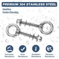 thumbnail image 3 of Uxcell M10 x 25mm Shoulder Eye Bolt, 2 Pcs 302 Stainless Steel Lifting Eye Bolt, 3 of 6
