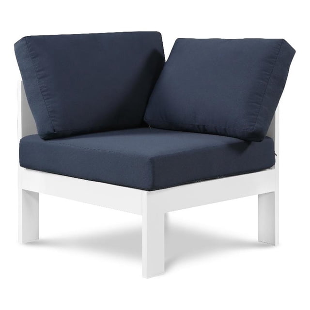 Meridian Furniture Nizuc Bleu Marine Fauteuil d'Angle de Patio Extérieur