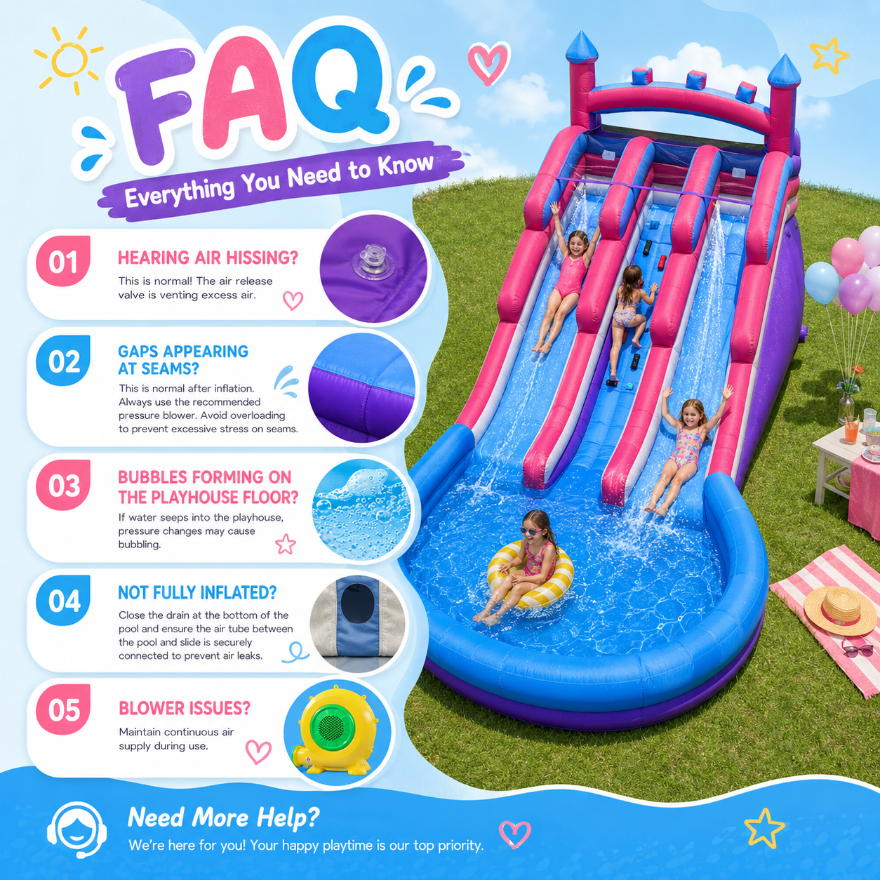20FT Inflatable Kids Water Slide with Dual Lanes, Climbing Wall & Splash Pool – Backyard Fun for Kids, Fits Up to 6 Children (Purple & Pink)
