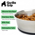 thumbnail image 2 of Dog Bowl Set of 2, Heavy Duty Stainless Steel Bowls by GORILLA GRIP, Holds 2 Cups, Black, 2 of 9