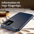 thumbnail image 5 of Smart View Window Phone Case with Card Holder - Leather Cover for 5G Smartphones in Green, 5 of 5