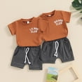 thumbnail image 2 of Big Little Brother Matching Outfit Baby Boy Short Sleeve Letter Print T Shirt Tops and Shorts Sets Summer Clothes, 2 of 7