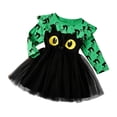 thumbnail image 3 of Weebloom Halloween Dress For Baby Girls Tutu Cat Dress Up Party Long Sleeve Stage Performance Outfit Clothes Girls' Dresses Green 12-18 Months, 3 of 8