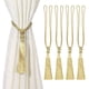 thumbnail image 1 of Uxcell Sujetadores de Cortinas, Paquete de 4 Sujetadores de Cortina Elegantes Hechos a Mano con Clips de Ventana con Borlas, Soporte Decorativo, Tono Dorado, 1 of 7