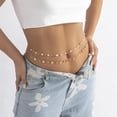 thumbnail image 3 of Body Chains for Women Waist Chain Leg Chain Sexy Body Chain Crossover Thin Bra Bikini Waist Belly Chain Beach Body Necklace Jewelry for Women, 3 of 14