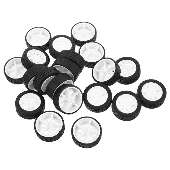 20pcs Toy Car Wheels for Kids Rubber Material Smooth Rotation Ideal for Science Projects and Robot
