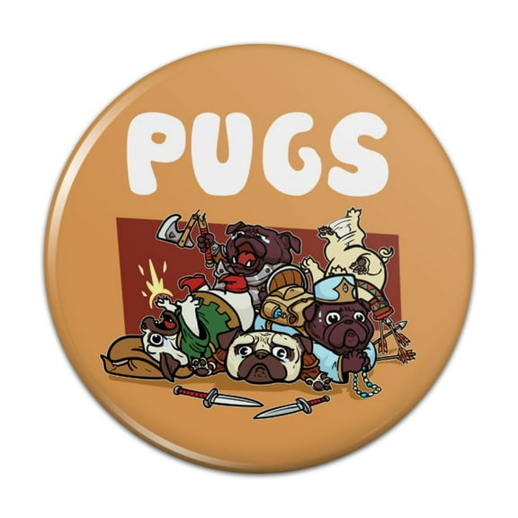 PUGS Games RPG Pickup Groups LFG Rogue Wizard Warrior Ranger 2 Pinback Button Pin