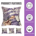 thumbnail image 2 of Spring Summer Gnome Decorative Throw Pillow Covers 18x18 Set of 4, Bloom with Grace Purple Lavender Flower Outdoor Pillowcase, Love Lives Here Plaid Stripes Farmhouse Cushion Case Home Decor, 2 of 6