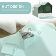 thumbnail image 3 of PawHut Hooded Cat Litter Box w/ Litter Mat, Litter Particle Catching, Blue, 3 of 9