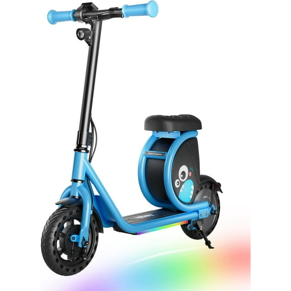 Hiboy Blue JoyHaul E-Scooter - 100W Brushless Motor & 56.16Wh Battery for Kids 4-10 years | LED Lights, Safety Brake, Under-Seat Storage